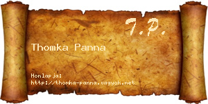 Thomka Panna névjegykártya